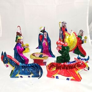 10pc Vintage Punched Tin Nativity *as is*